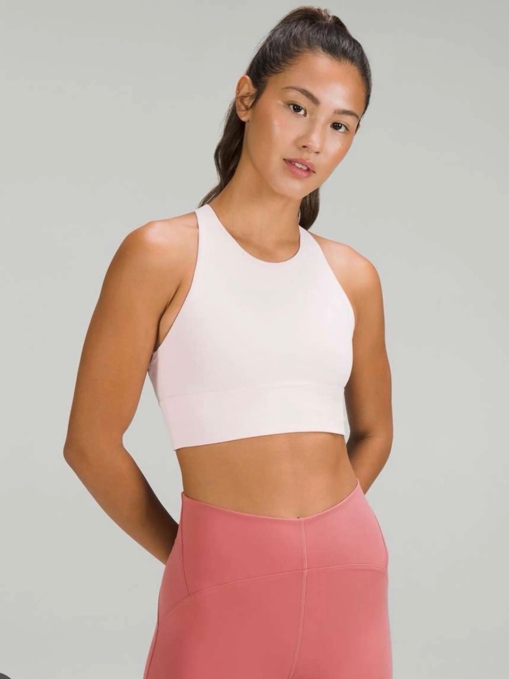 Lululemon Free To Be Longline Bra Size 6 in Flush Pink